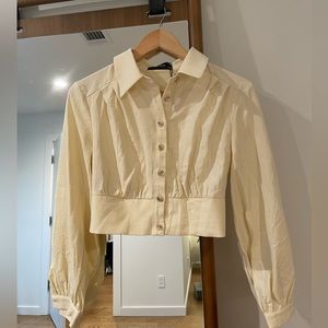 Medium button down crop top